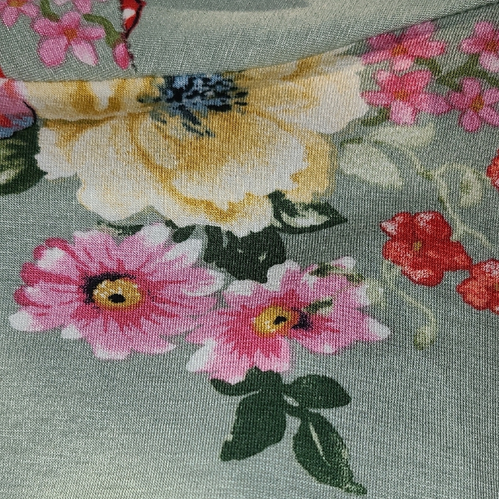 Rags and Couture Floral Cardigan in Green and Pink - Picture 5 of 6